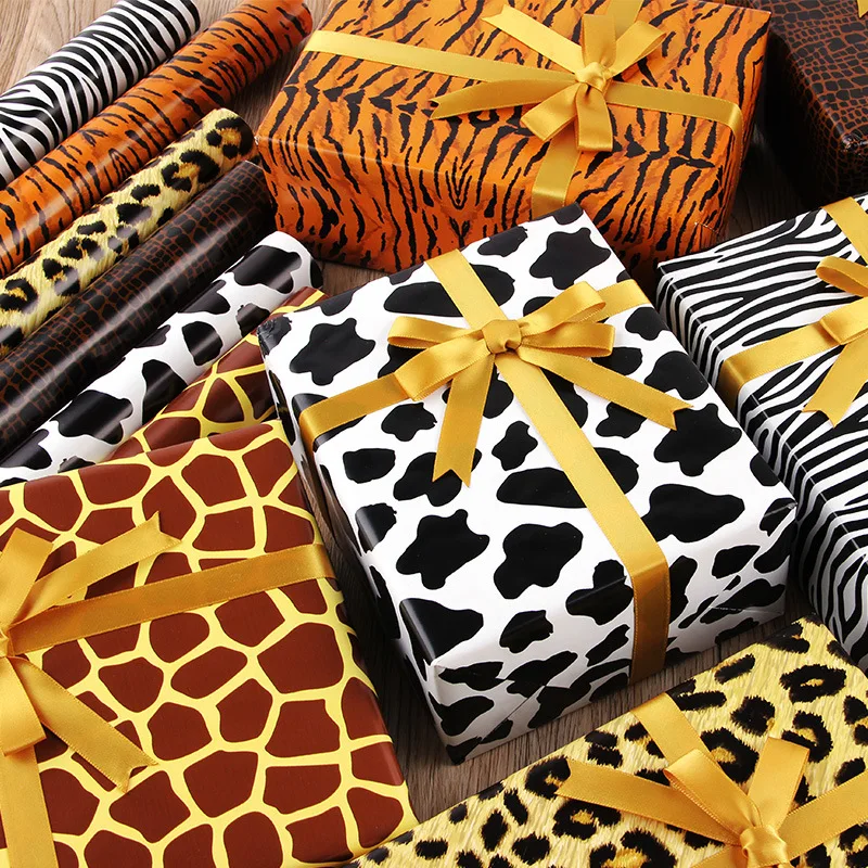 Animal Leopard Snake Skin Cow Print Gift Packaging Valentine'S Day Gift Box Wrapping Paper