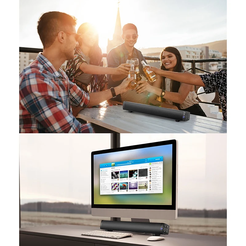 Bluetooth Speaker Long Desktop Home Video Wireless Audio Suitable for Computers Monitors Etc | Электроника