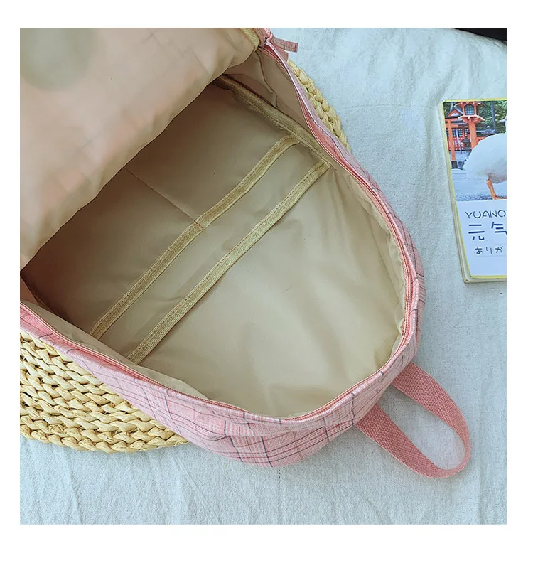 

Chuwanglin School Girl Backpack Fashion canvas Backpack Casual Female Travel Backpack plaid Shoulder Bag mochila feminina Y1217