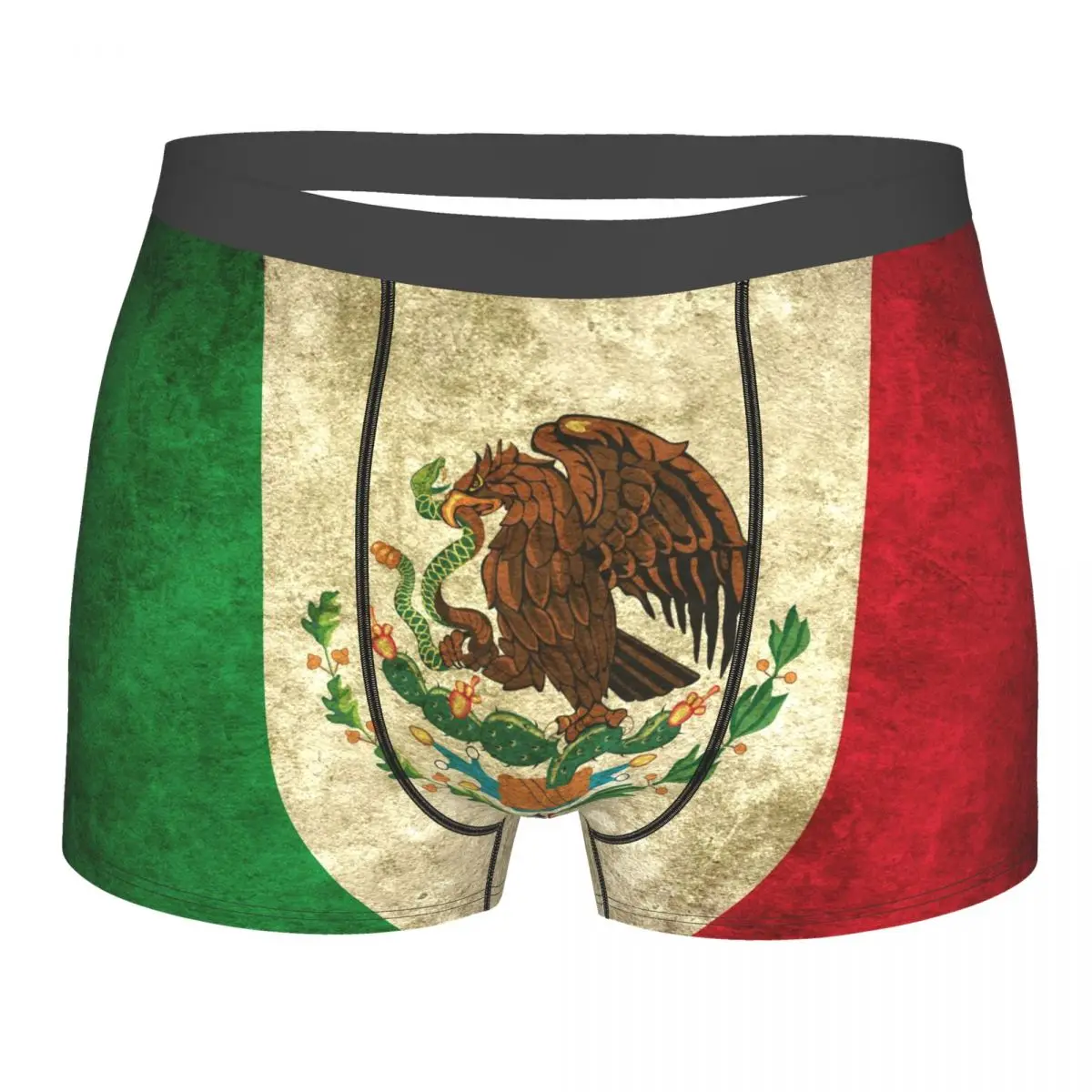 

Mens Boxer Briefs Mexico Flag Texture On Green Grass Brief Underwear Pouch Soft Big Boys Trunks Underpants