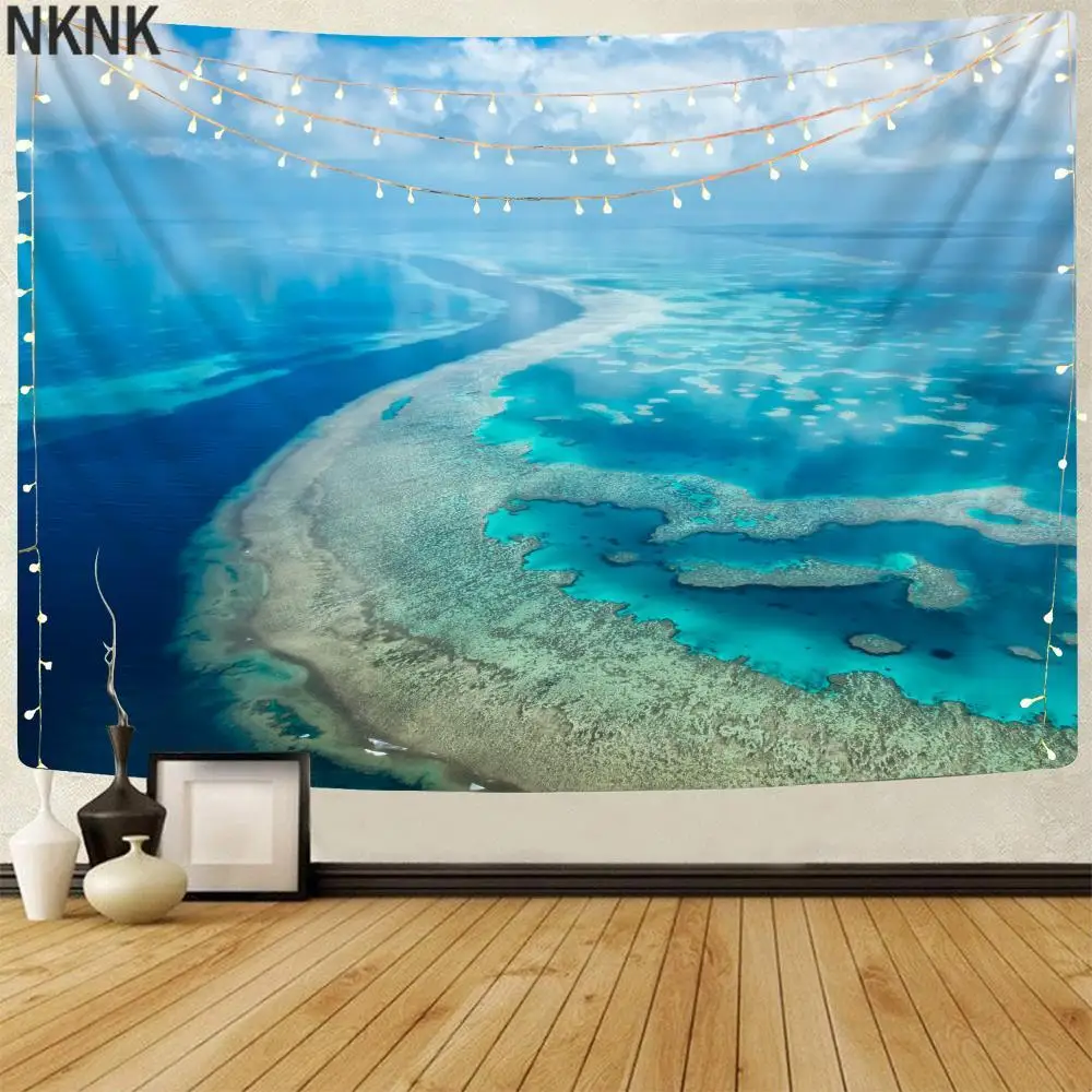 

NKNK Brand Beautiful Tapestry Ocean Wall Tapestry Psychedelic Tenture Mandala Landscape Tapestries Decor Mandala Witchcraft New