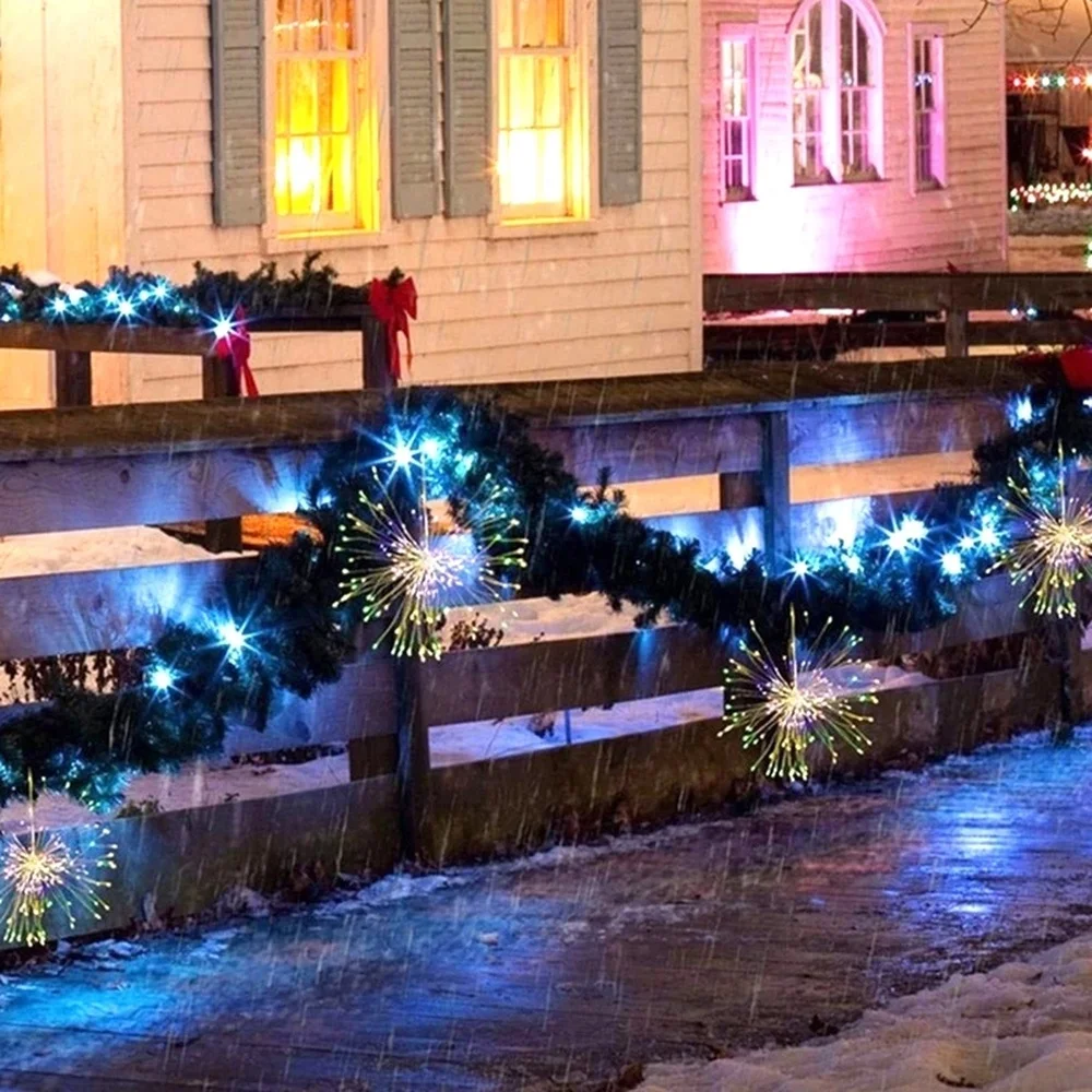

1 шт. уличная лампа-фейерверк с питанием от солнечной батареи, 90/120/150 светодиодов для сада, газона, ландшафта, лампа, праздничный свет.