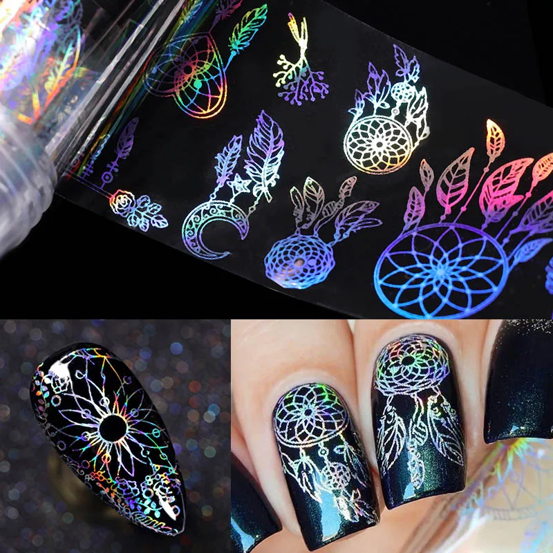 

Laser Hologram Nail Pink Panda Butterfly Fire DIY Nail Transfer Sticker Nail Accessories Flash