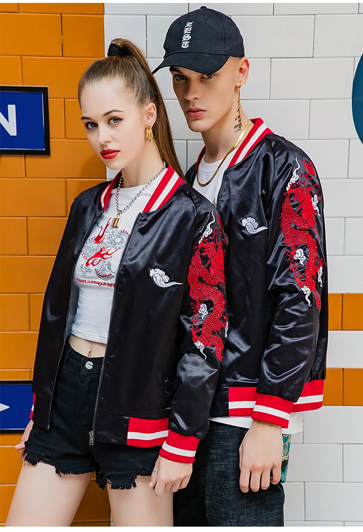 Sinicism Store Мужская осенняя куртка в китайском стиле, Женская свободная модная уличная одежда, мужская куртка-бомбер в стиле хип-хоп с вышивкой