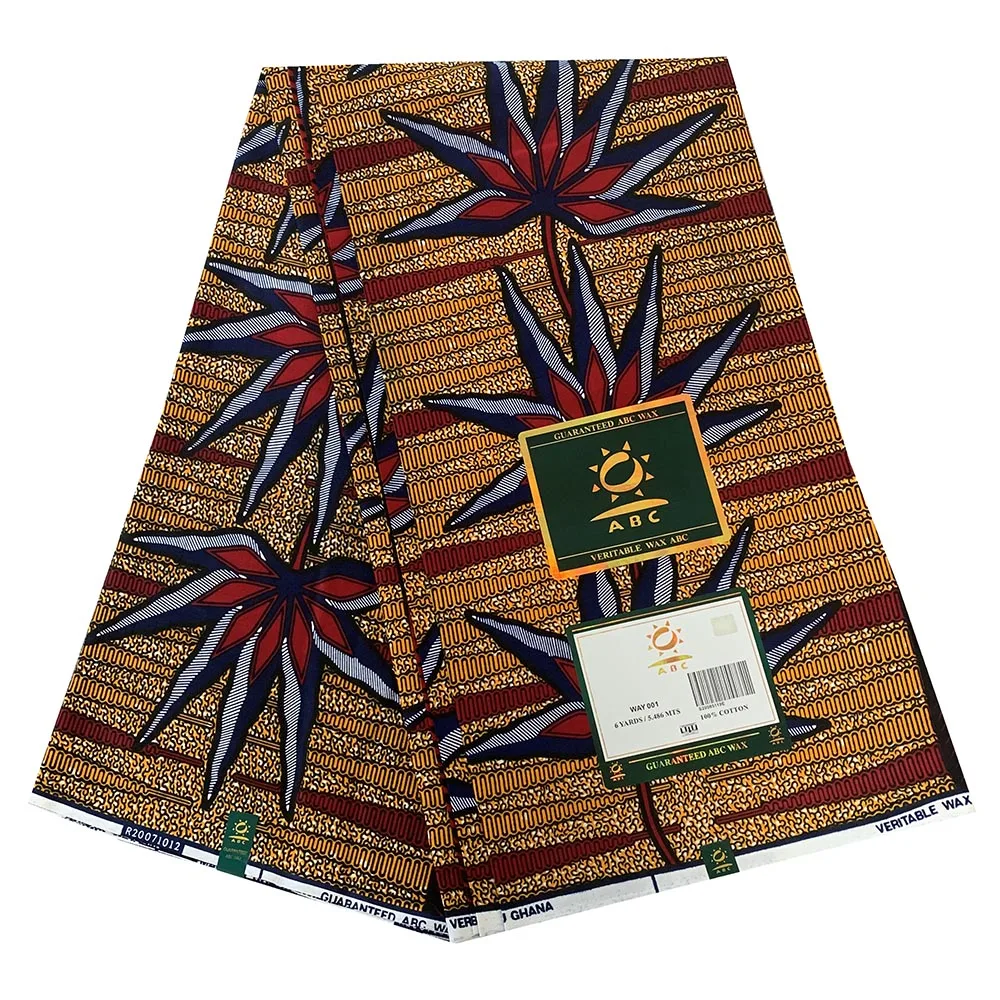 

6yard of African fabric Nigeria wax fabric 2021 Ankara wax prints fabric 100% cotton African wax print fabric for dresses