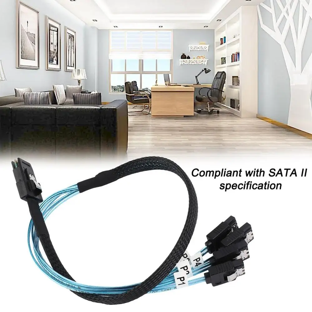 Mini SAS 4i SFF 8087 36P 36 Pin типа папа для 4 SATA 7 контактный разветвитель адаптер кабель 0 5 м