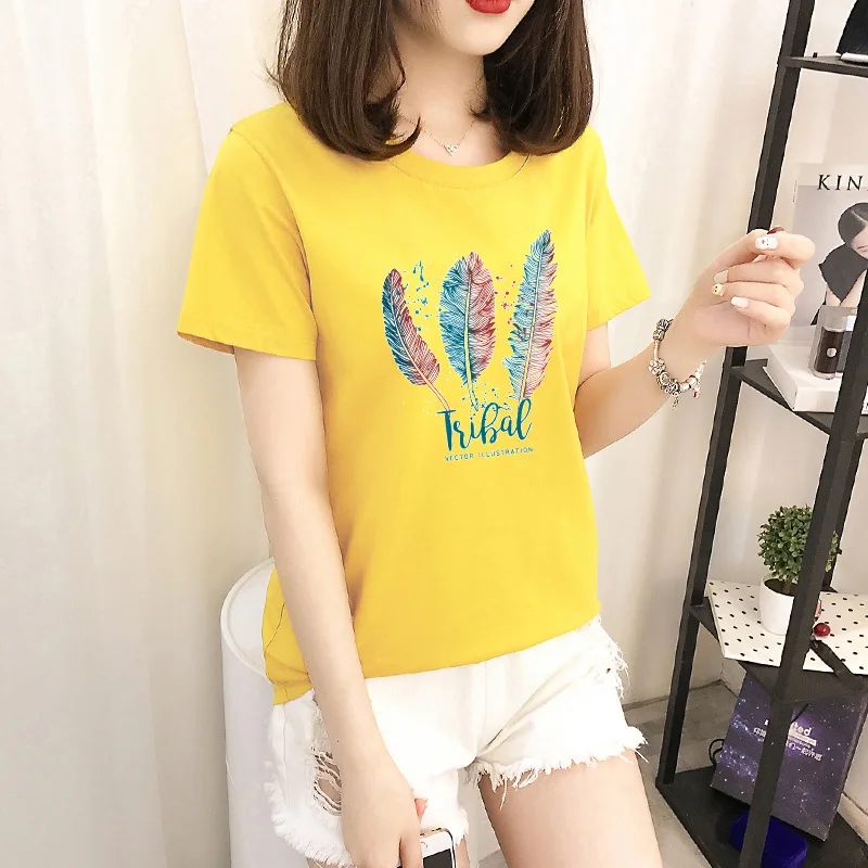 

T Shirt casual short sleeve Tshirt female o-neck loose women t-shirt tops tee shirt White