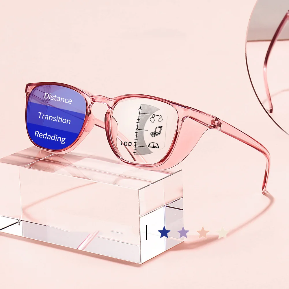 

Square Progressive Multifocal Presbyopic Glasses Anti-Blue Light Reading Spectacles Lenses +1.00 +1.50 +2.00 +2.50 +3.0