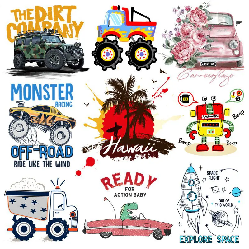 Мультипликационный Утюг для автомобиля футболка летняя термопередача глажка