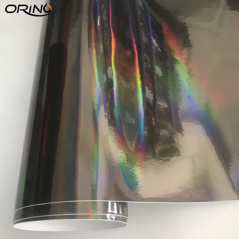 50x300cm Black Holographic Chrome Vinyl Wrap Rainbow Finish Roll DIY Air-Release Adhesive Sticker Film | Автомобили и мотоциклы