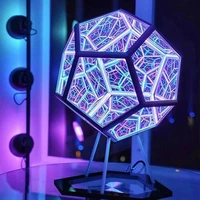 2021new creative usb colorful night light led dodecahedron art lamp bedroom living room party decoration table lamp holiday gift