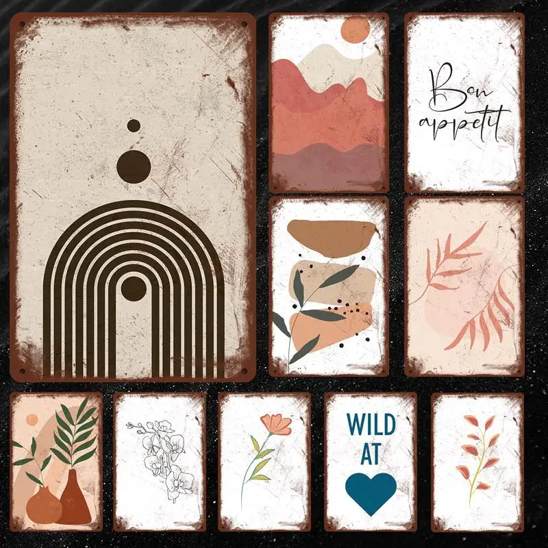 

Branch Kitchen Plant Farm Botanic Leaf Metal Sign tin Vintage Bar Man Kitchen Home Wall Decoration Art Sign