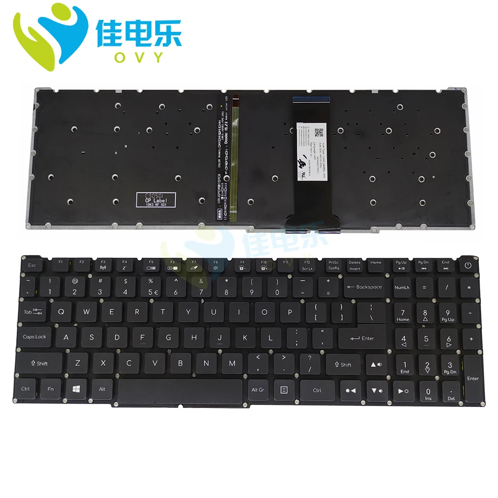 

OVY US Backlit Keyboard for Acer Nitro 5 AN515 54 50TN 526G AN515-54-51M5 AN715-51 English black laptops Replacement keyboards