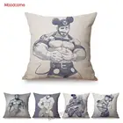 Черно-белый эскиз сексуальный горячий парень ЛГБТ художественное украшение для дома диванная Подушка Чехол соблазнительный мужской наволочка для подушки