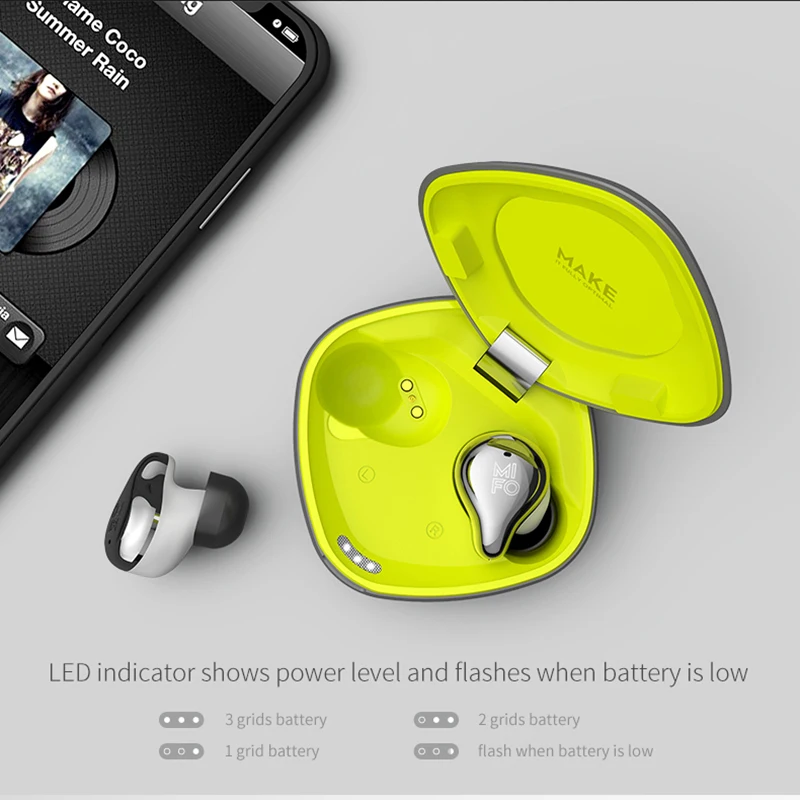Mifo O4 спортивные Hi Fi наушники стерео ультра водонепроницаемые невидимые