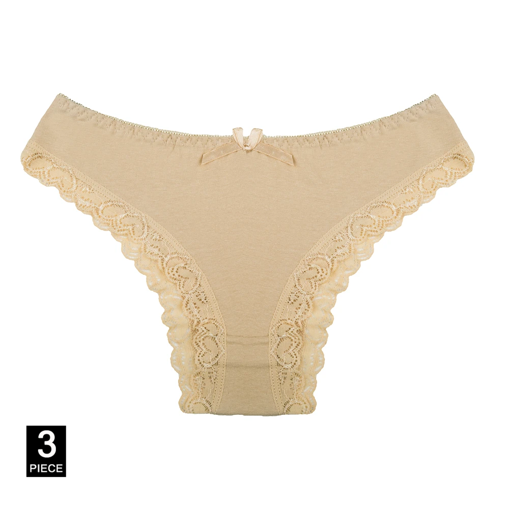 Skin color-3 pcs Женские трусики, сексуальные кружевные трусы из хлопка для девочек, нижнее белье, женское нижнее белье, чашечки расположены рядом белье M-XL 3 шт./упак. дропшиппинг - Цвет: Skin color-3 pcs