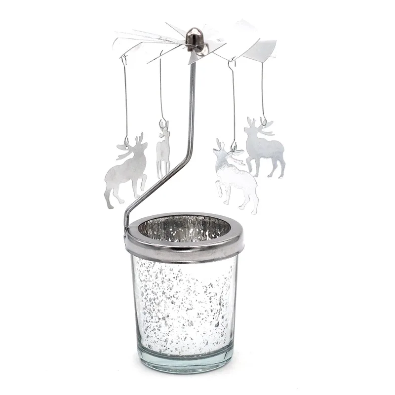 Новинка украшение для дома на Рождество романтичный вращающийся подсвечник