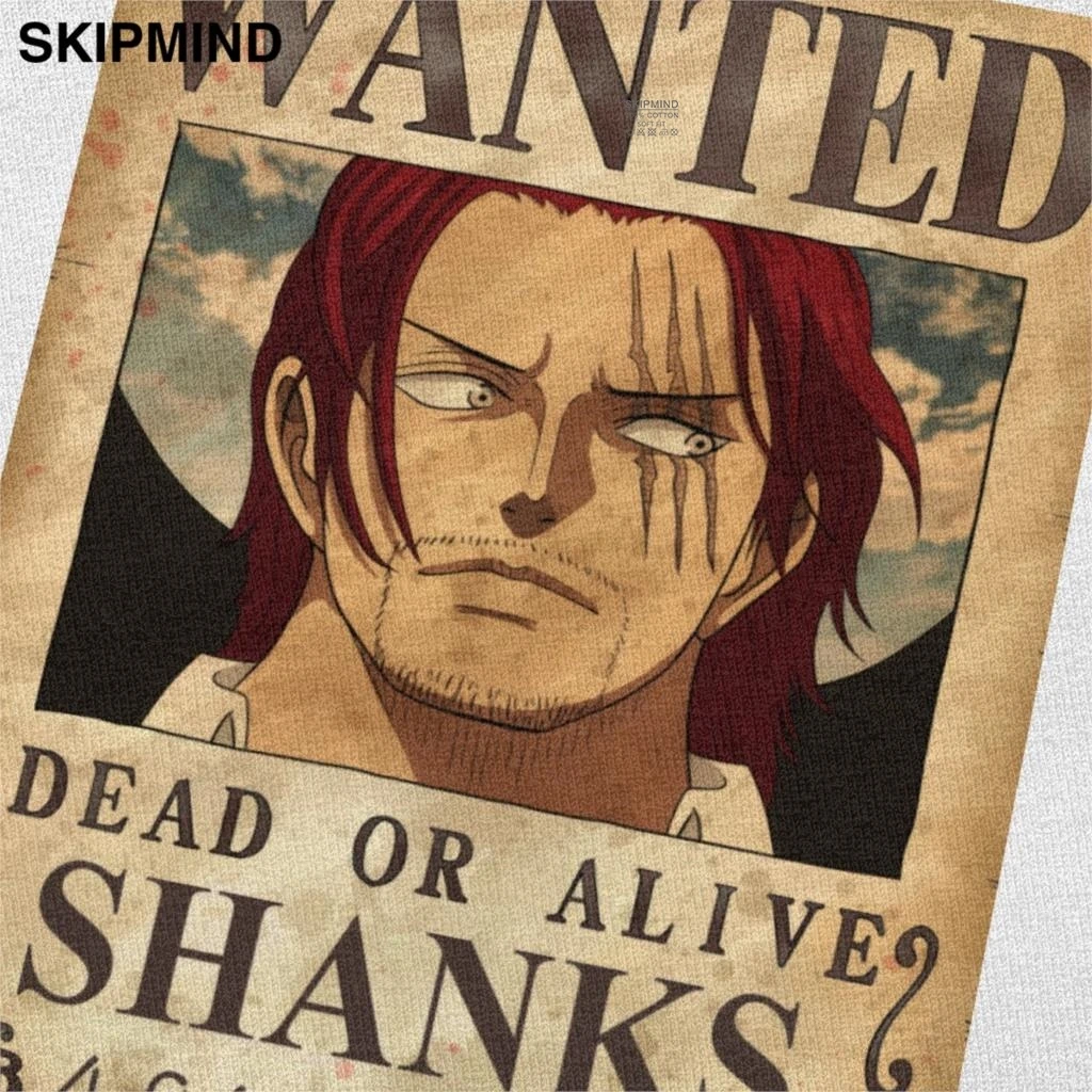 Футболка мужская с красными волосами Shanks цельная хлопковая тенниска японским