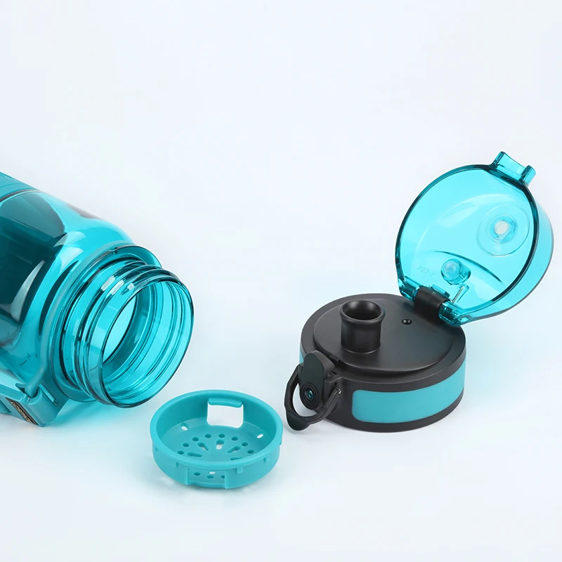 

350/500ML Sports Water Bottle BPA Free Portable Leakproof Transparent Couple Drink Shaker Tour Tritan Plastic Bottle with Filter