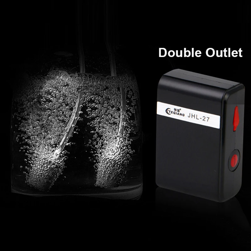 Мощный воздушный насос мини аквариум двойной газовый камень USB Перезаряжаемый