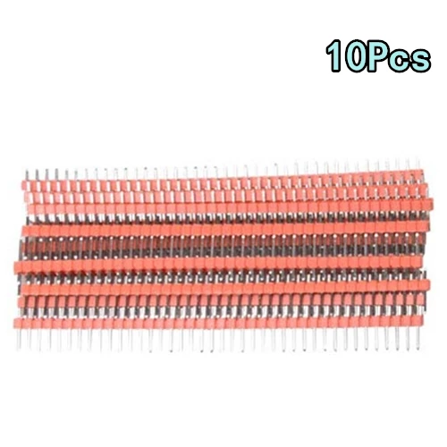10Pcs-M-M-Red 40 Pin 1x40 Однорядный мужской и женский 2,54 ломаемый штыревой разъем PCB JST разъем полосы для Arduino черный - Цвет: 10Pcs-M-M-Red
