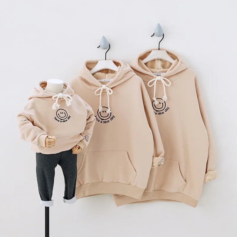 Зимняя детская одежда 2020 теплая флисовая семейная с подкладкой свитеры