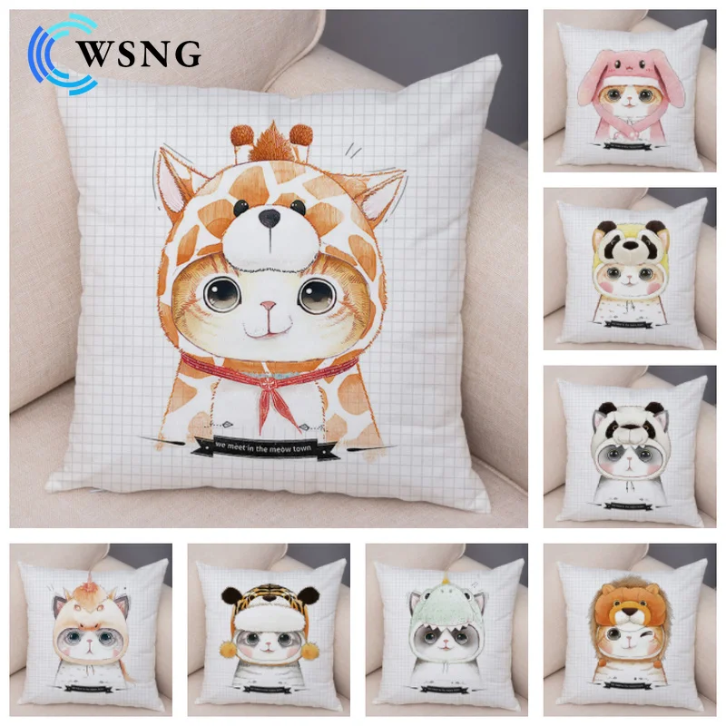 

Cute Cartoon Animal Pillowcase Printing Plush Decorative Pillowcase Living Room Sofa Car Cushion Cover 45*45cm