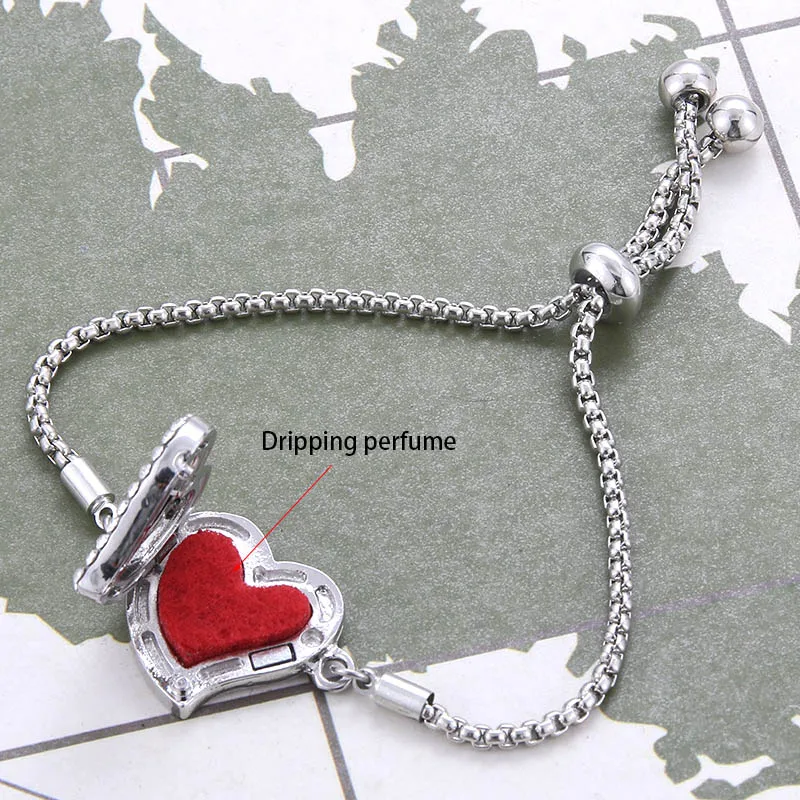 Браслет с изображением русалки Персиковое сердце браслет из нержавеющей стали