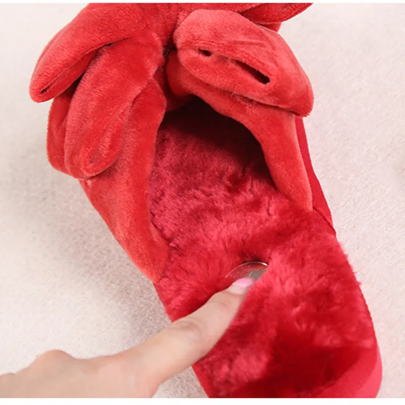 Новые зимние теплые женские домашние тапочки Удобная мягкая плюшевая домашняя