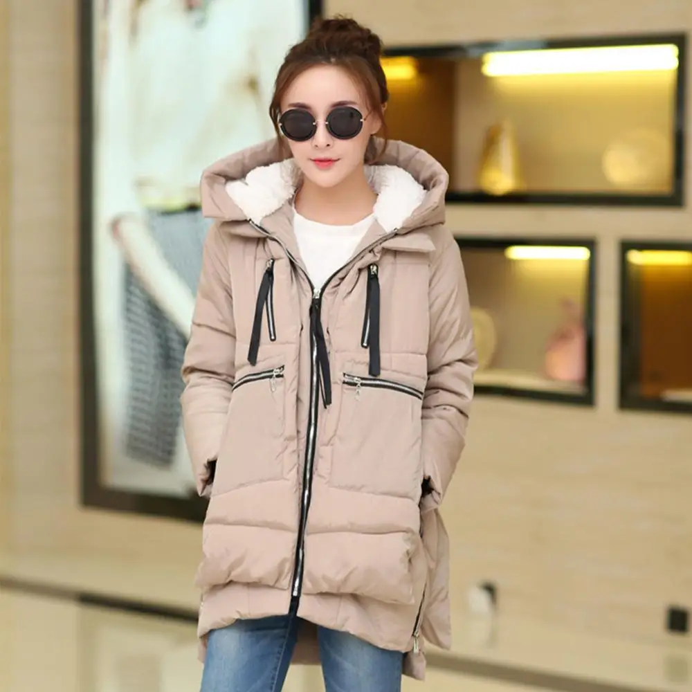 

Женская утепленная куртка на молнии, с длинным рукавом и капюшоном