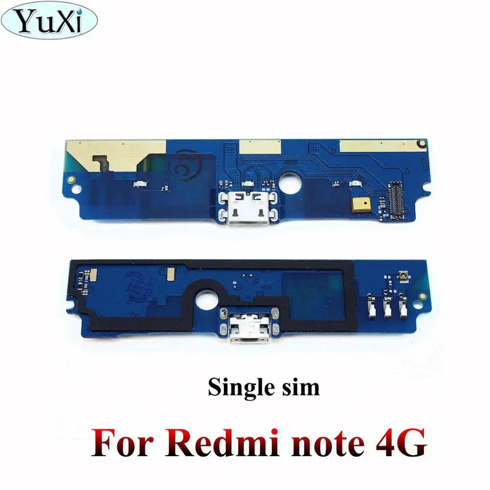 Note 4G-Single sim YuXi usb зарядка Нижняя плата гибкий кабель соединительные детали для Xiaomi Redmi Note 3/4/Note 3/4 Pro/4A/5A/4X/2A/3 S микрофонный модуль - Цвет: Note 4G-Single sim