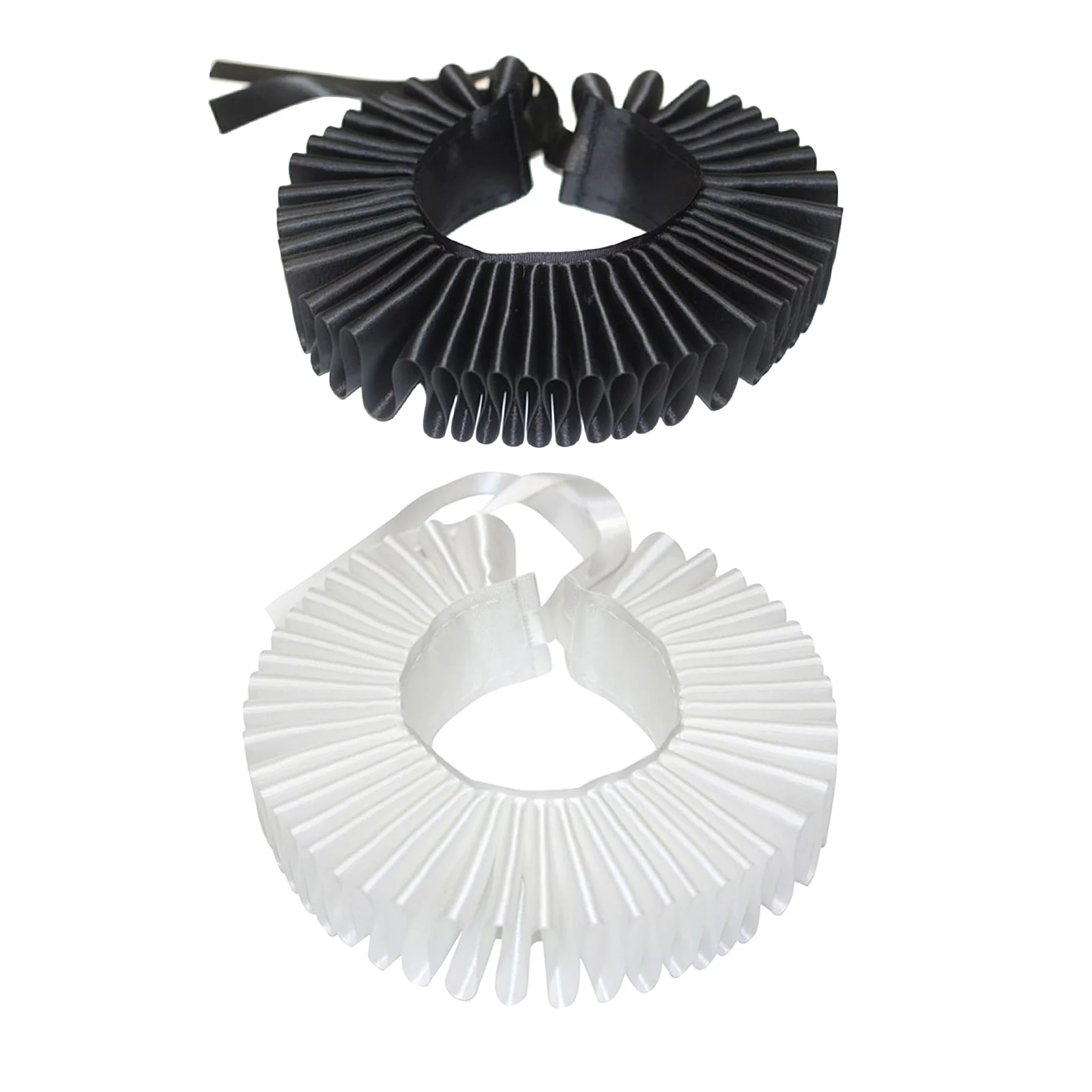 Атласный шарф в викторианском стиле с оборками |