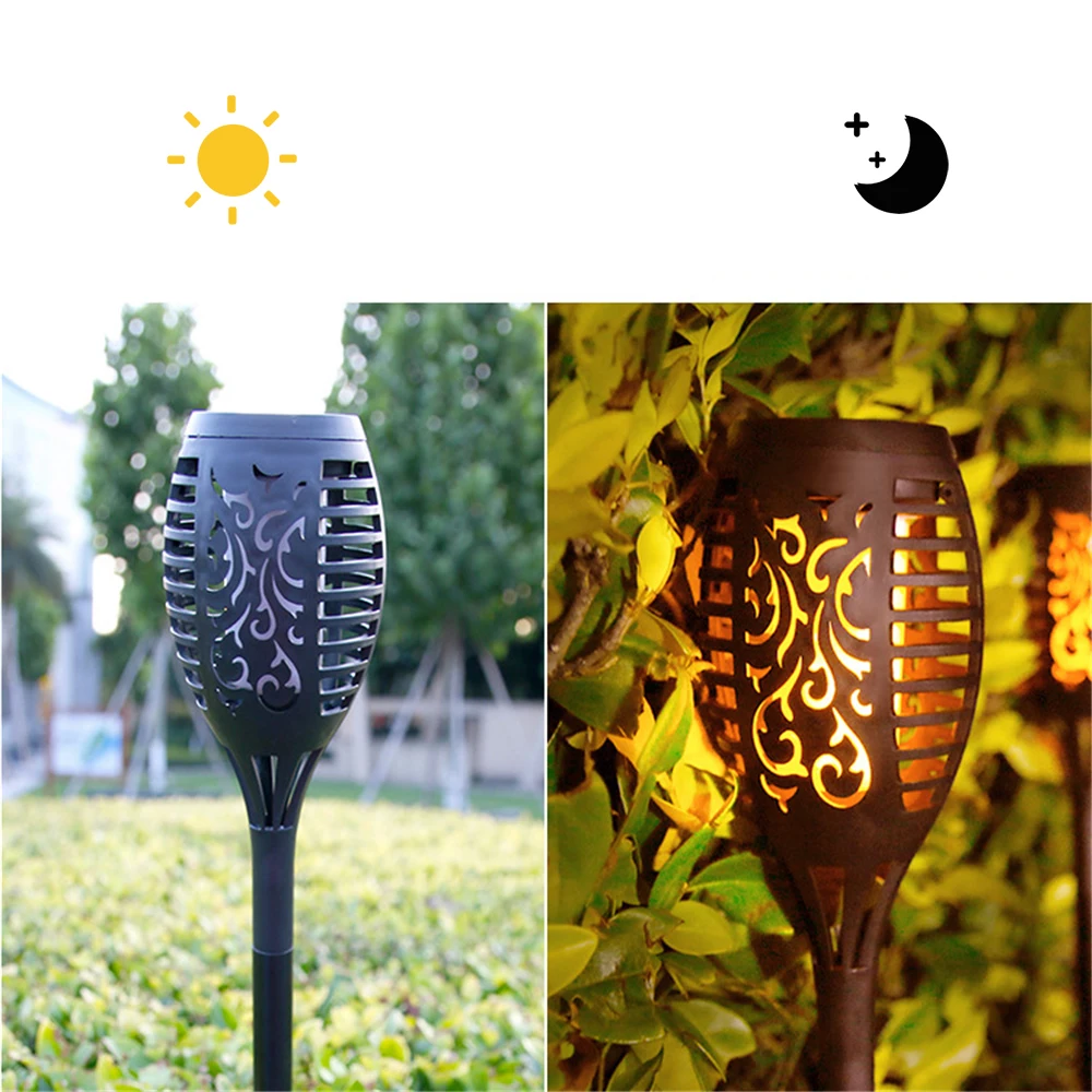 Уличный фонарь на солнечной батарее с мерцающим пламенем Водонепроницаемый