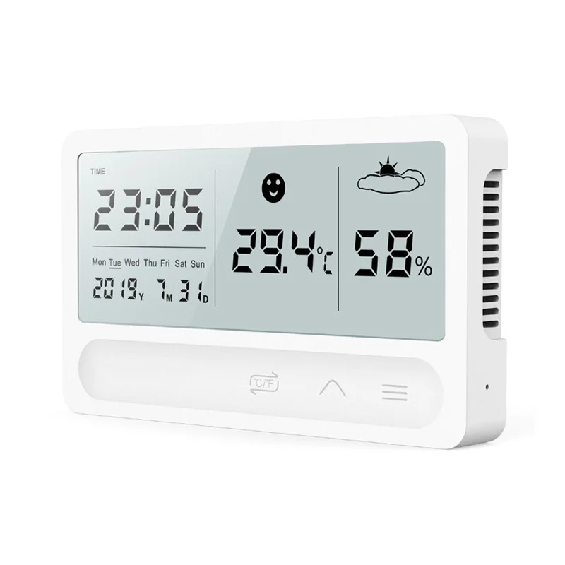 

Digital Alarm Clock Weather Station Hygrometer Thermometer Watch LED Time Electronic Charging Temperature Humidity Meter ZH520