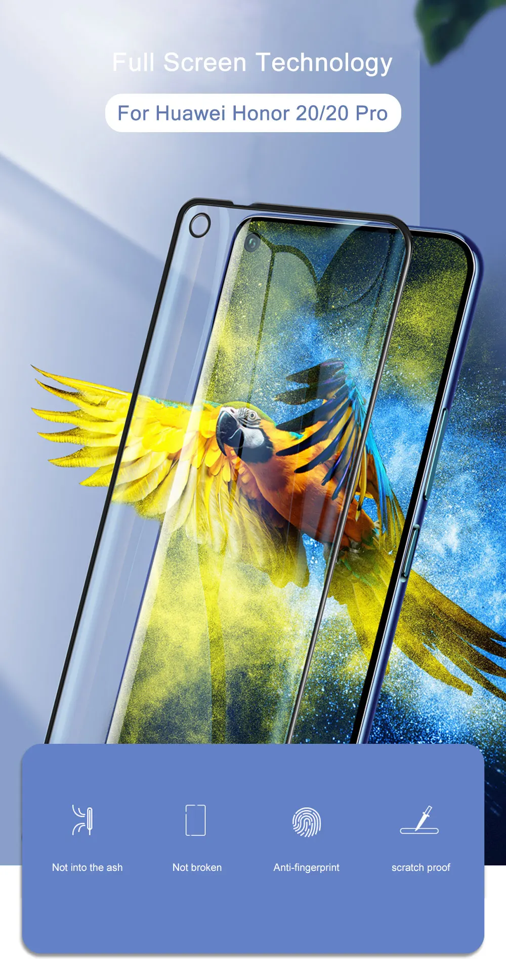 Hacrin для huawei Honor 20 закаленное Стекло закругленный край 3D полное покрытие Стекло пленка для Honor 20 20 Pro 20 Lite 20i Экран протектор