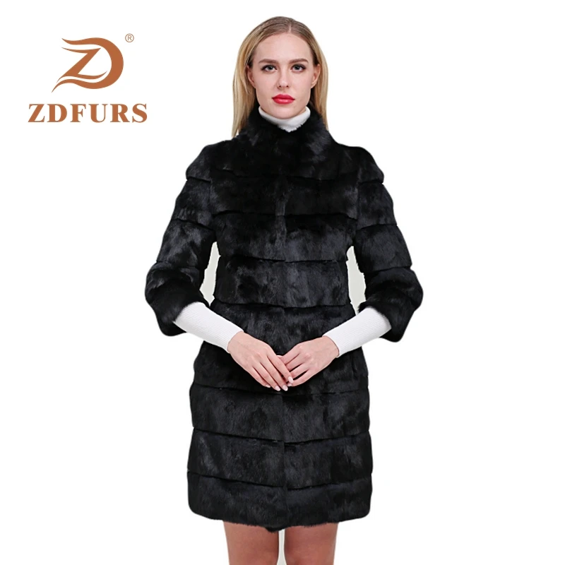 ZDFURS * 2019 новая зимняя куртка из натурального кроличьего меха Теплая мягкая