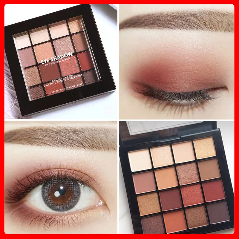 

CE061 16 Colors Eyeshadow Pallete Bronzer Makeup Pallete Shiny Matte Smoky Eye Shadow Waterproof Cosmetics With Make Up Brush