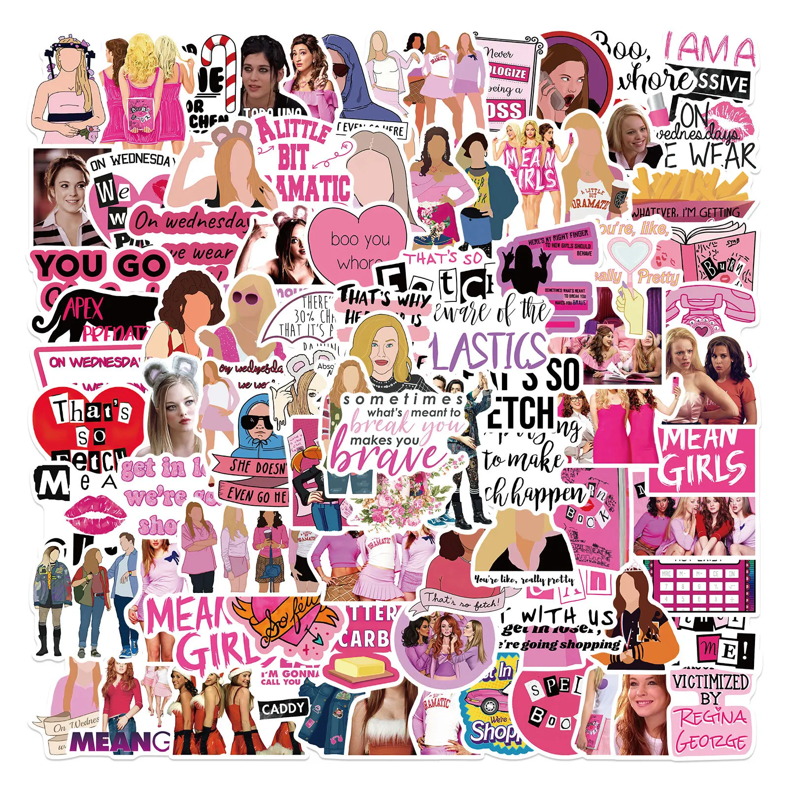 

100Pcs TV Mean Girl Cartoon Characters Collection Waterproof PVC Graffiti Sticker Kids Toys
