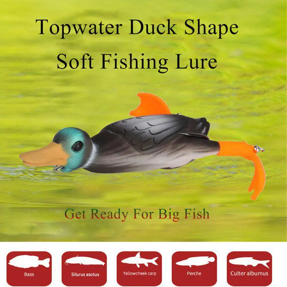 

Duck Soft Fishing Lure 9.5cm 12g Topwater 3D Simulation Propeller Fishing Tools Fake Lure Rubber Rotate Baits Floating W6A4