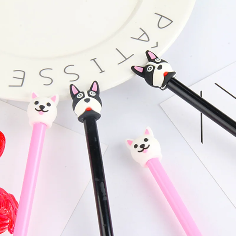 Najtaniej 24 Sztuk Proste świeże Kreskówki Małe Kiełkowanie Pies Pióro Neutralne Puppy Czarny Różowy Kreatywne Pióro Stacjonarne Kawaii Szkolne