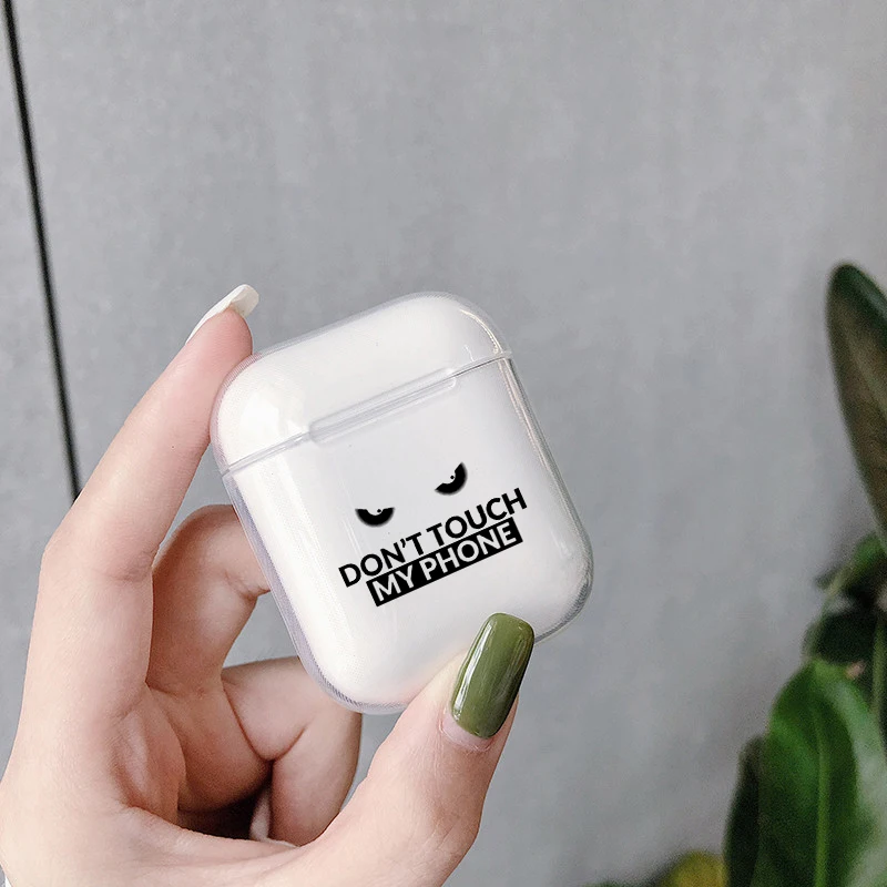 Tansparent чехол для Apple Airpods1/2 s мультяшный узор сердце текстовая линия Беспроводная