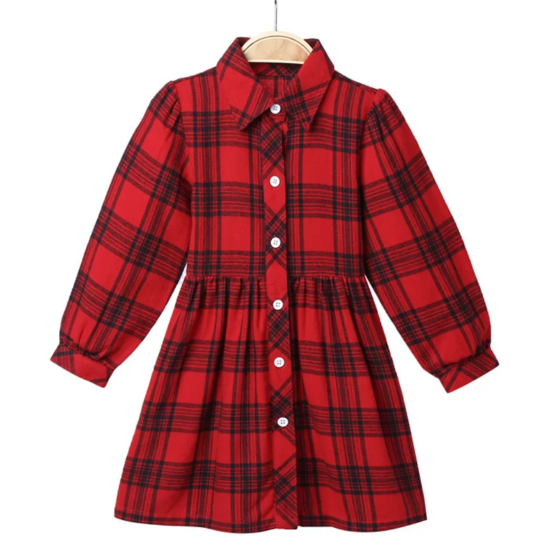Высококачественное осеннее платье для девочек в клетку принцессы подростков