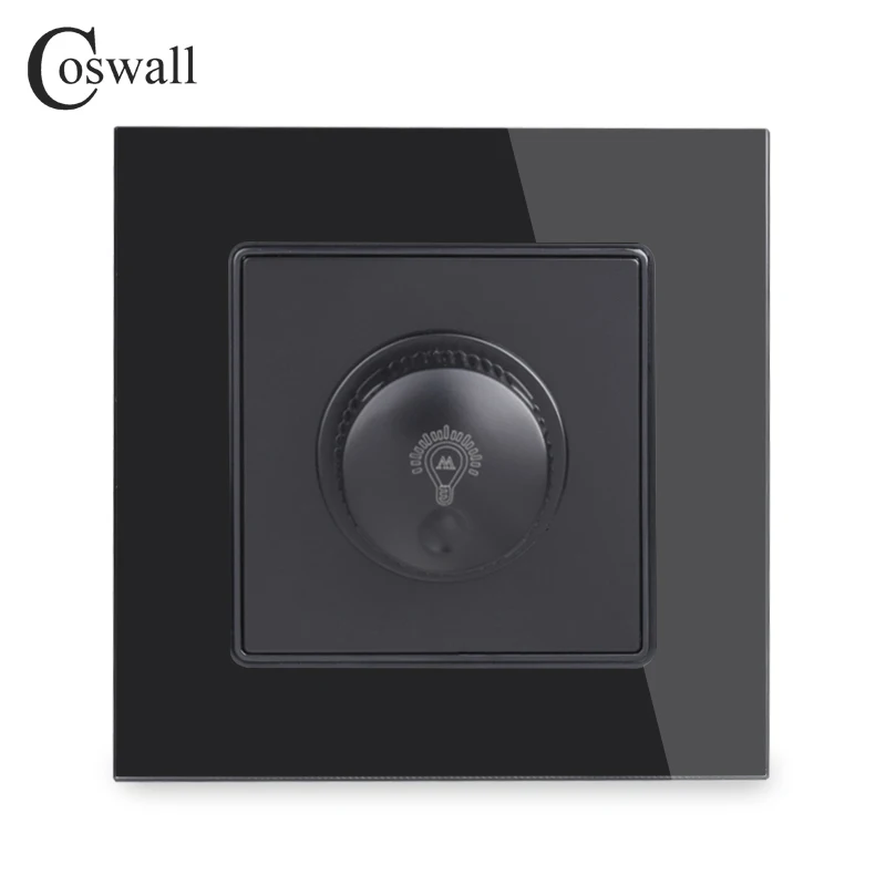 COSWALL ламповый регулятор яркости только для Светодиодный светильник, лампочка, Хрустальная стеклянная панель, настенный светильник, переключатель 16A 15~ 300 Вт, регулируемая яркость