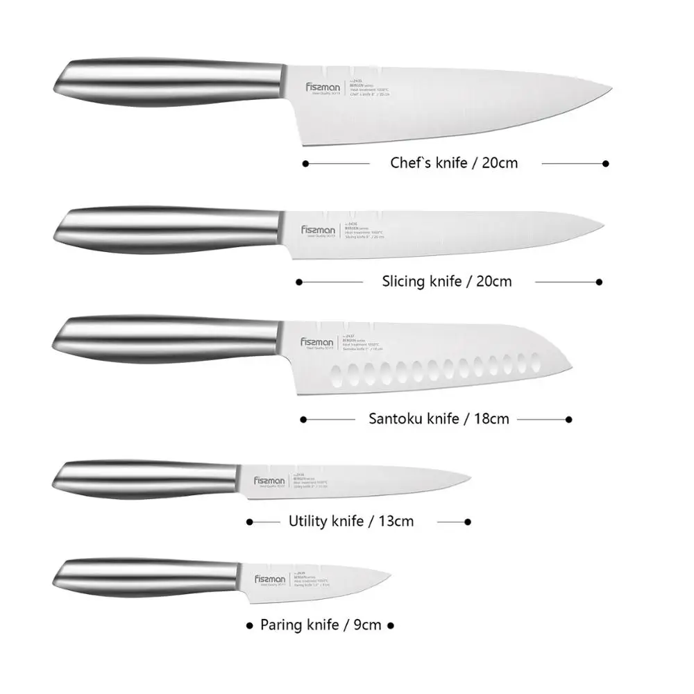 Кухонные ножи из нержавеющей стали серии FISSMAN Bergen нож Santoku для очистки