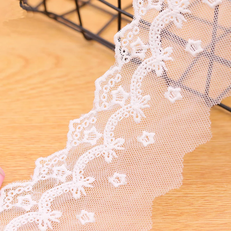 

Luolita Lace Ribbons For Dress Collar Cuff 7cm Wide Floral Embroidery Fabric For Sewing Clothes DIY Crafts Needlework Accessory