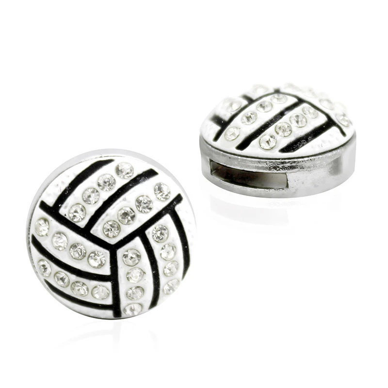 Crystal Basketball Baseball USA Football Volleyball Slide Charms Sport Sliders For 8mm Bracelet Necklace 2019 DIY Jewelry Making | Украшения
