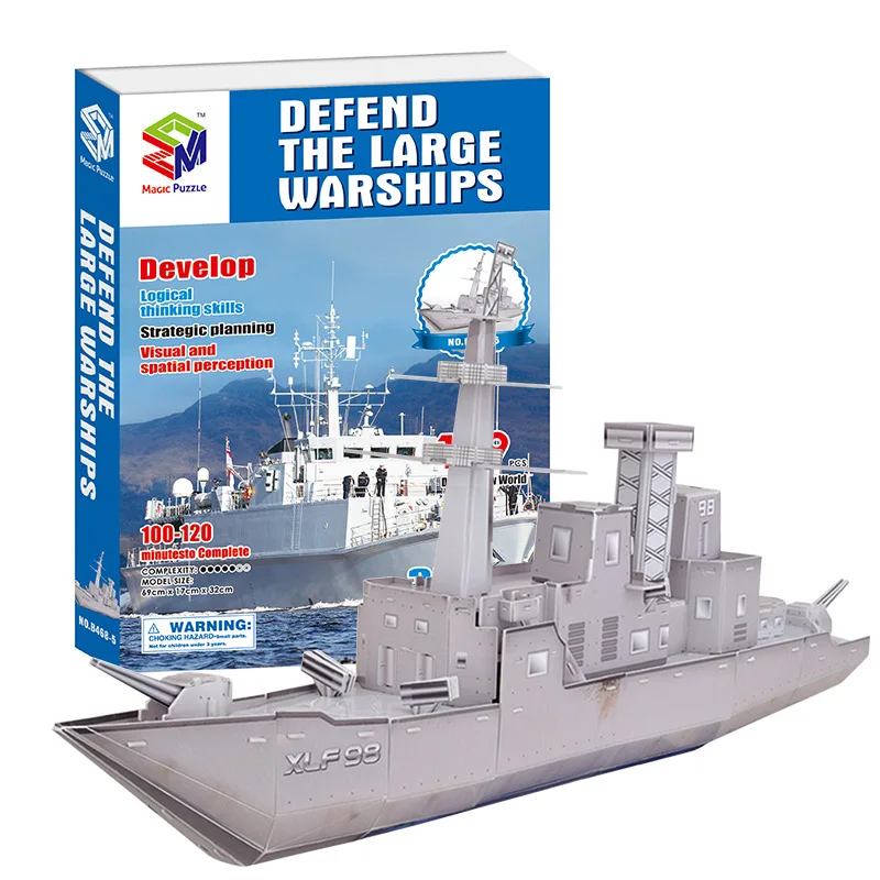 

69*17*32cm Three-dimensional Warship Model Puzzle Children Puzzle DIY Military Battleship 3D Paper Model Creative Assembly Toys