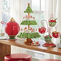christmas tree dessert table fruit plate double layer cake stand holiday party candy plate snack tray adornos de navidad 2021