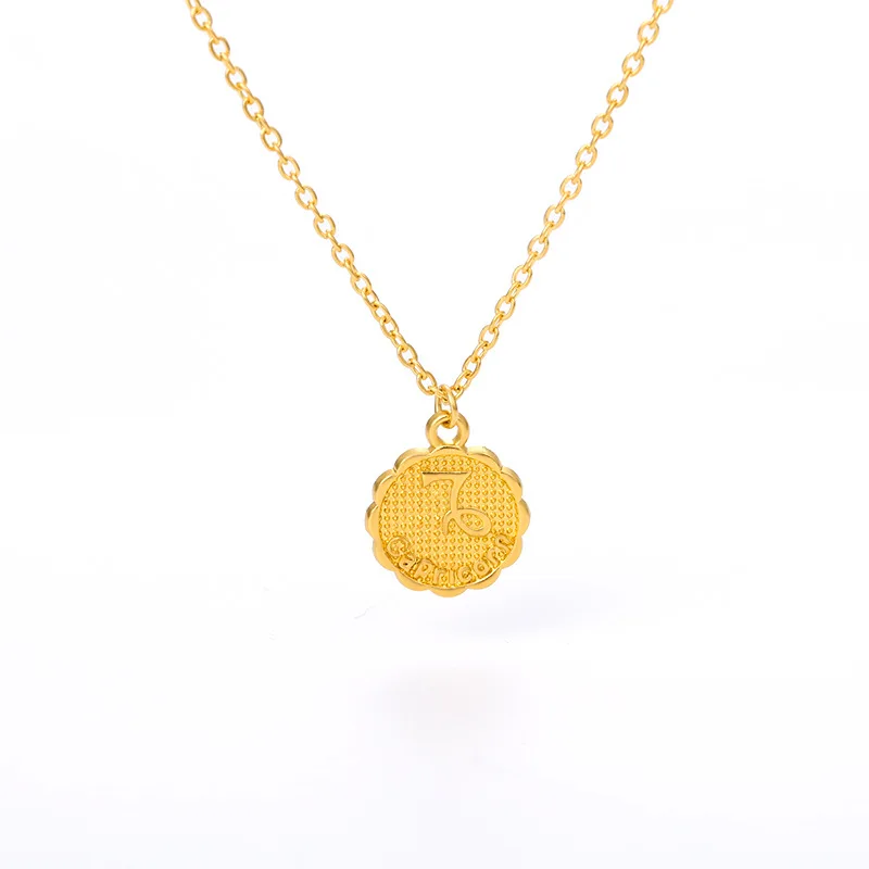 

Jewelry on the neck Alloy Necklace Twelve Constellation Necklace Women's Clavicle Chain Round Necklace Women jewelry