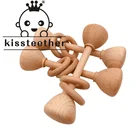 Kissteether 1 шт. конусного типа буковая деревянная детская погремушка детский погремушки в кроватку деревянный детский Прорезыватель игрушки, погремушки для младенцев для детей